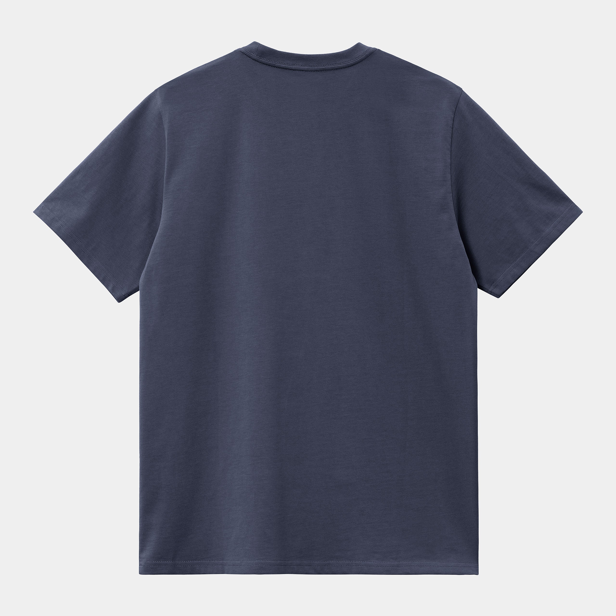 S/S Script Embroidery T-Shirt-Air Force Blue / White