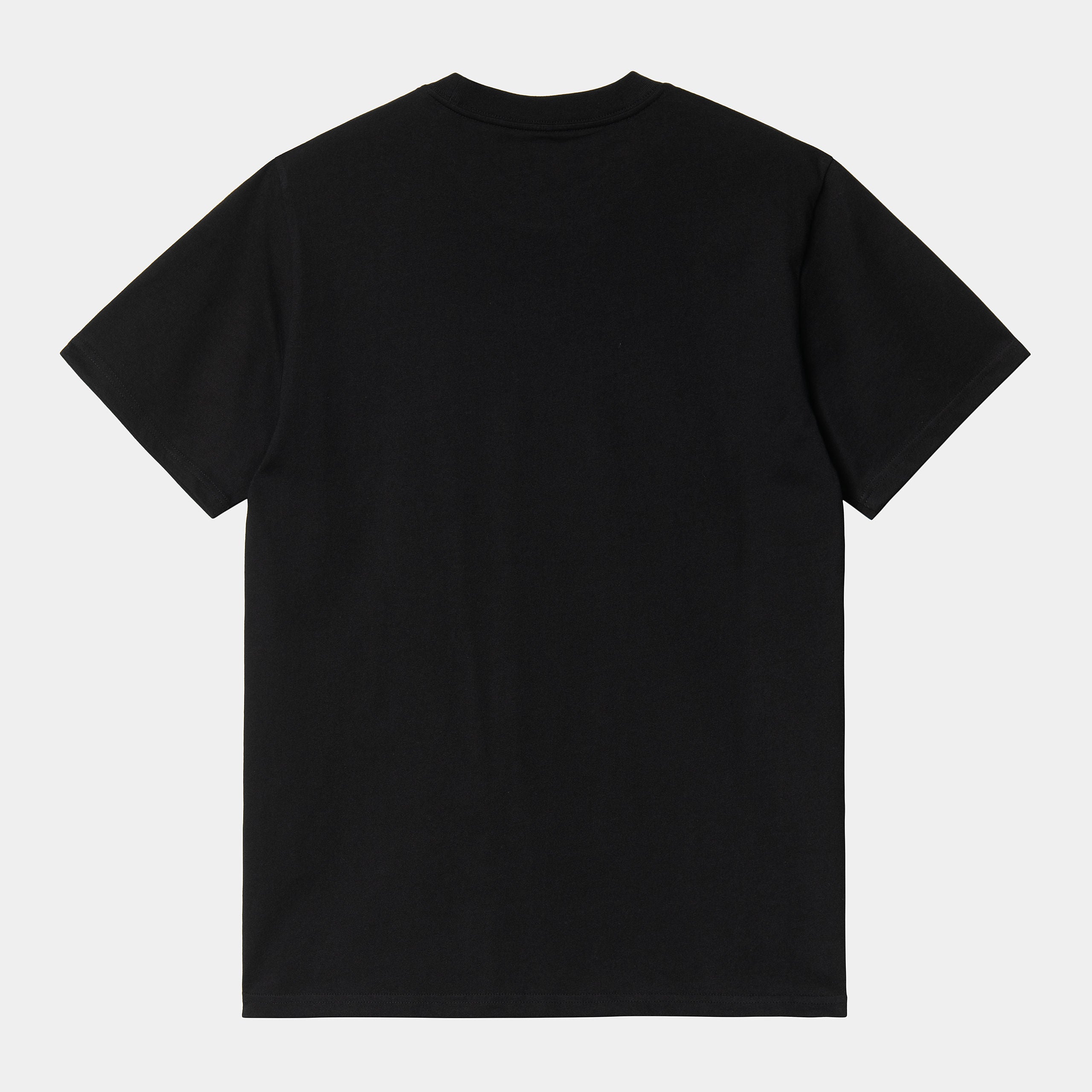 Men's Short Sleeve Script T-Shirt-Black / White-Back View