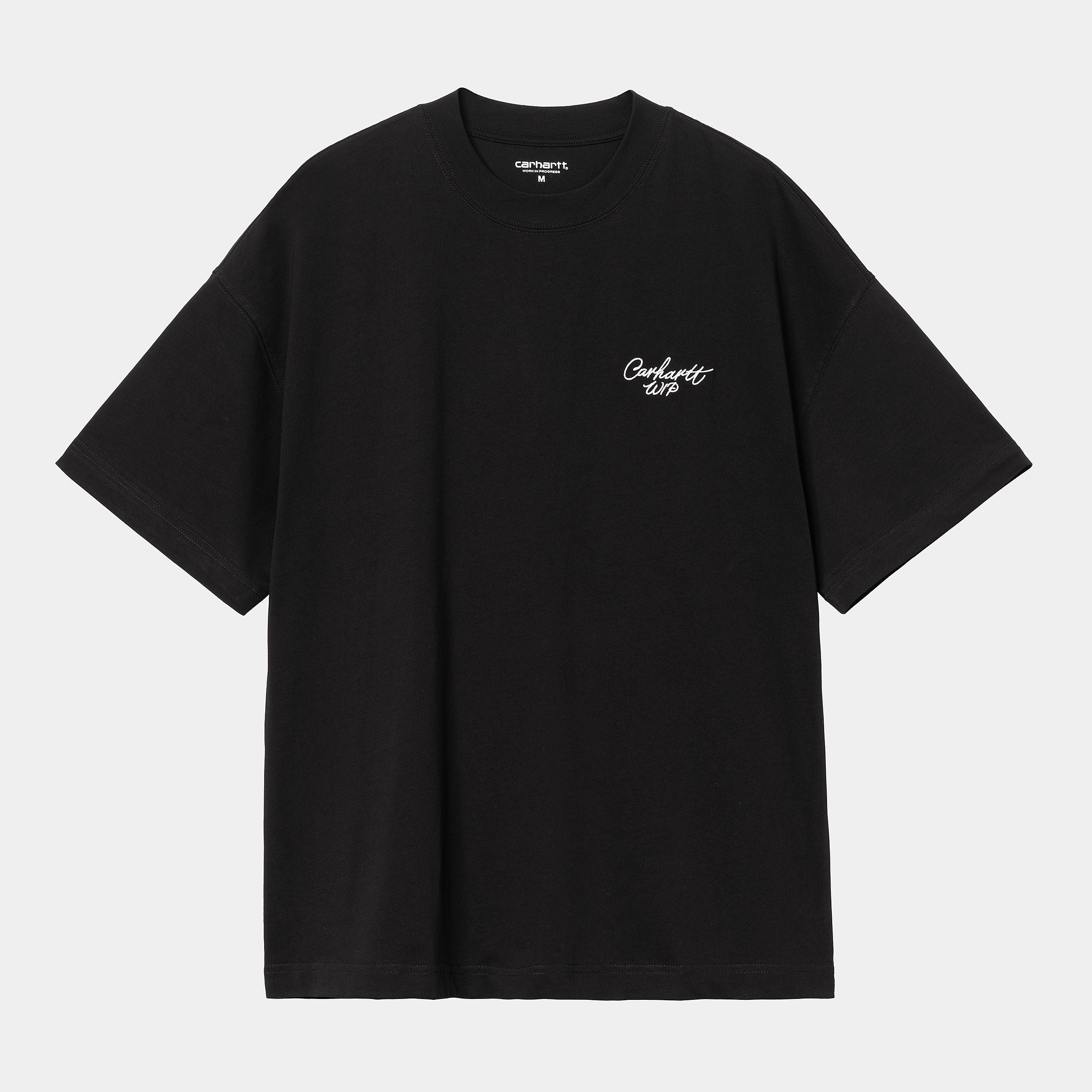 Men's Short Sleeve Signature Script T-Shirt-Black / Wax-Front View