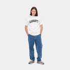 Carhartt WIP Short Sleeve University T-Shirt-White / Black White / Black model front view