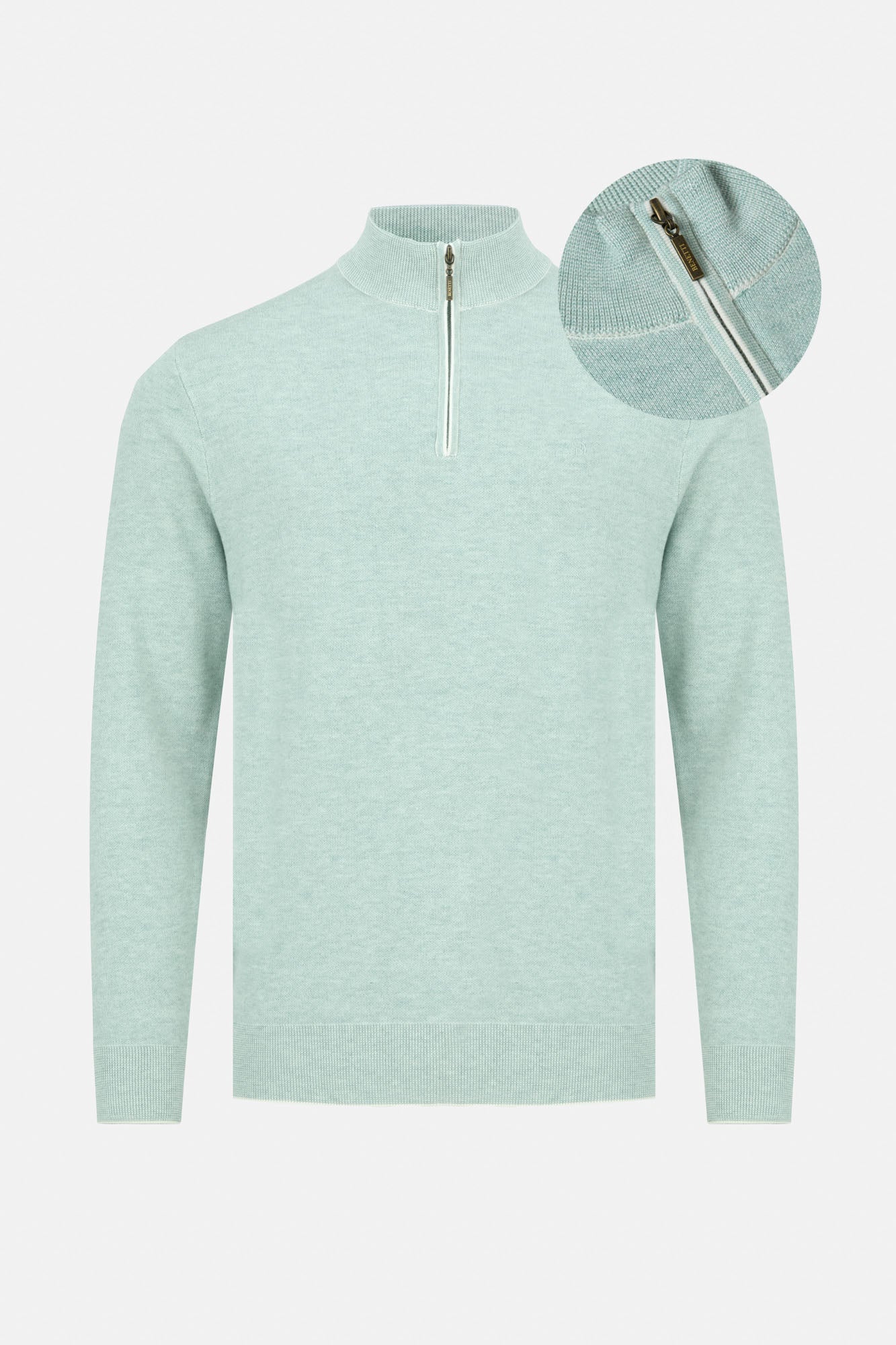 BENETTI Julius Sage 1/4 Zip Knit Sage front view