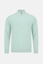 BENETTI Julius Sage 1/4 Zip Knit Sage model front view