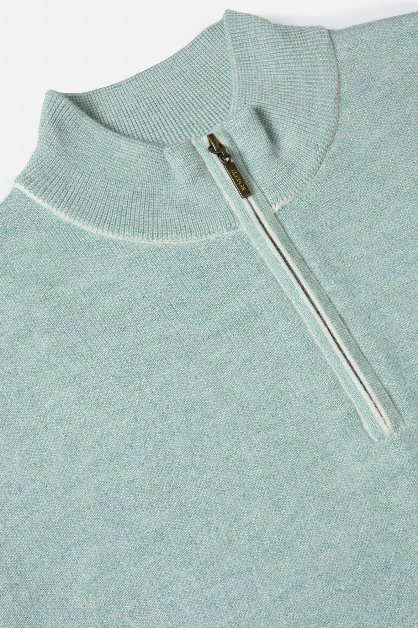 BENETTI Julius Sage 1/4 Zip Knit Sage detail view