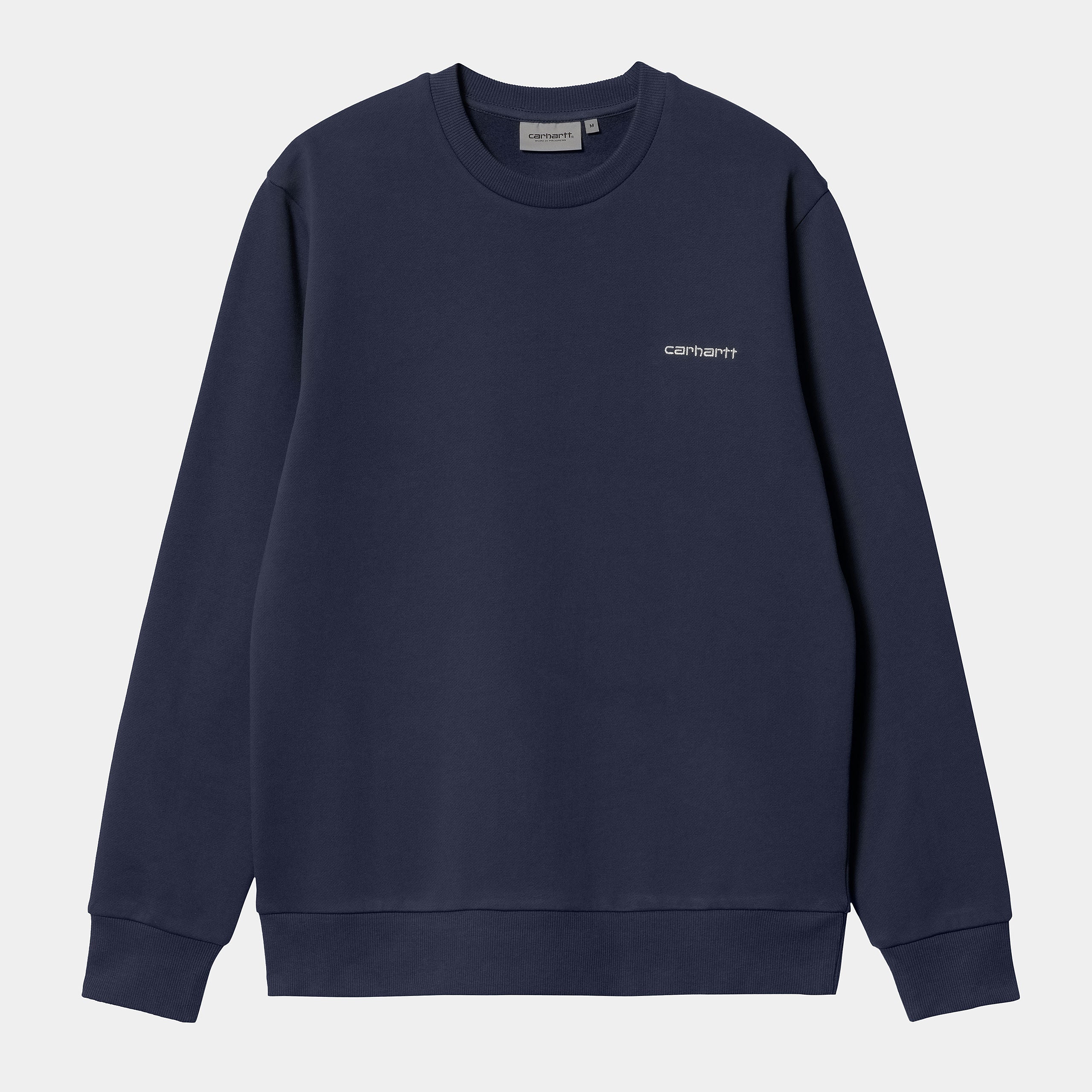 Men's Script Embroidery Sweat-Blue / White-Ghost Front View