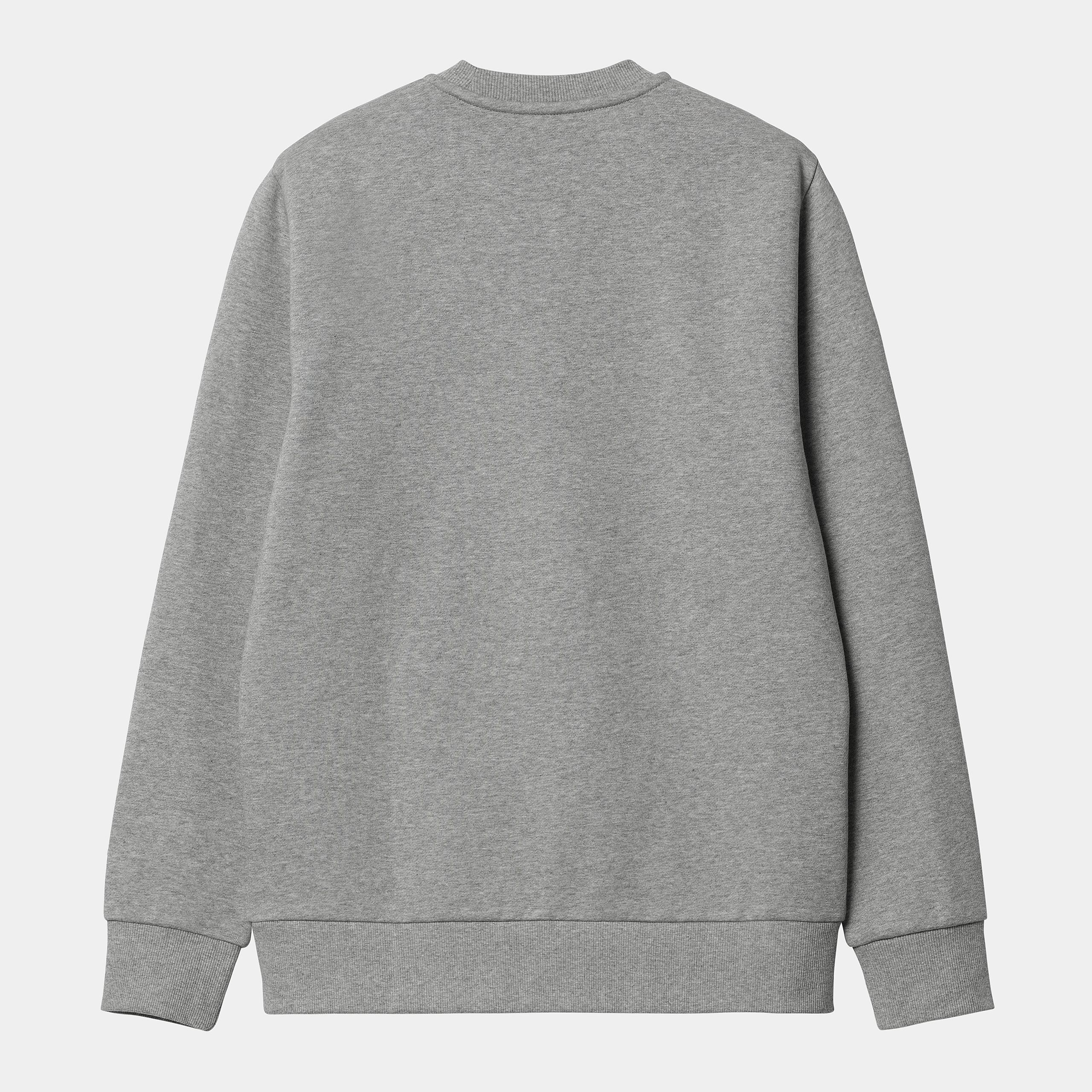 Carhartt WIP Script Embroidery Sweat-Grey Heather / White Grey Heather / White detail view