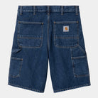 Carhartt WIP Single Knee Short-Blue Blue-Stone Washed side view