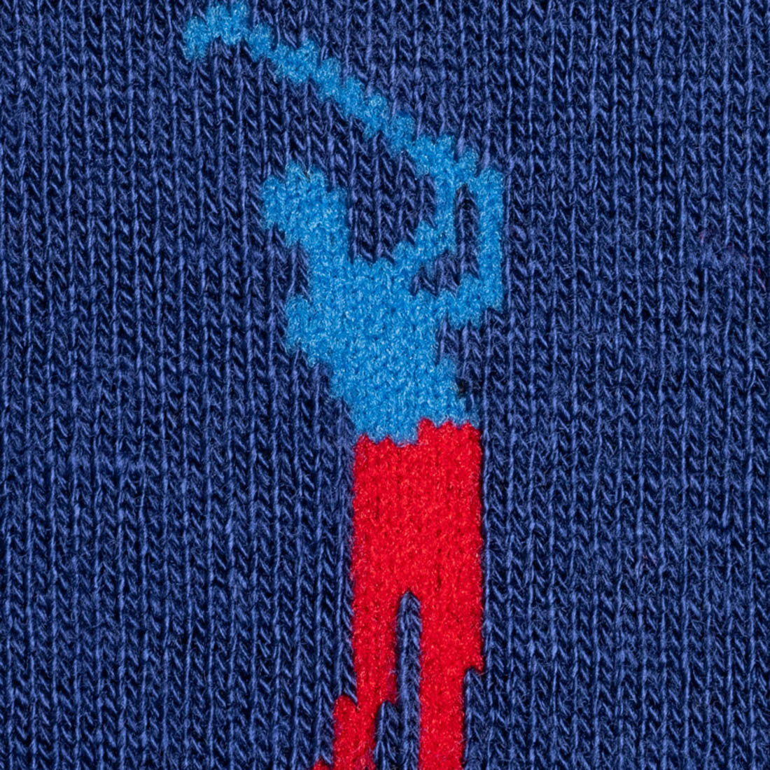 Swole Panda Golfer Bamboo Socks Blue/Red model front view