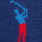 Swole Panda Golfer Bamboo Socks Blue/Red model front view
