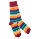 Swole Panda Multi Fine Striped Bamboo Socks product view