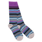 Swole Panda Purple and Blue Striped Bamboo Socks product view