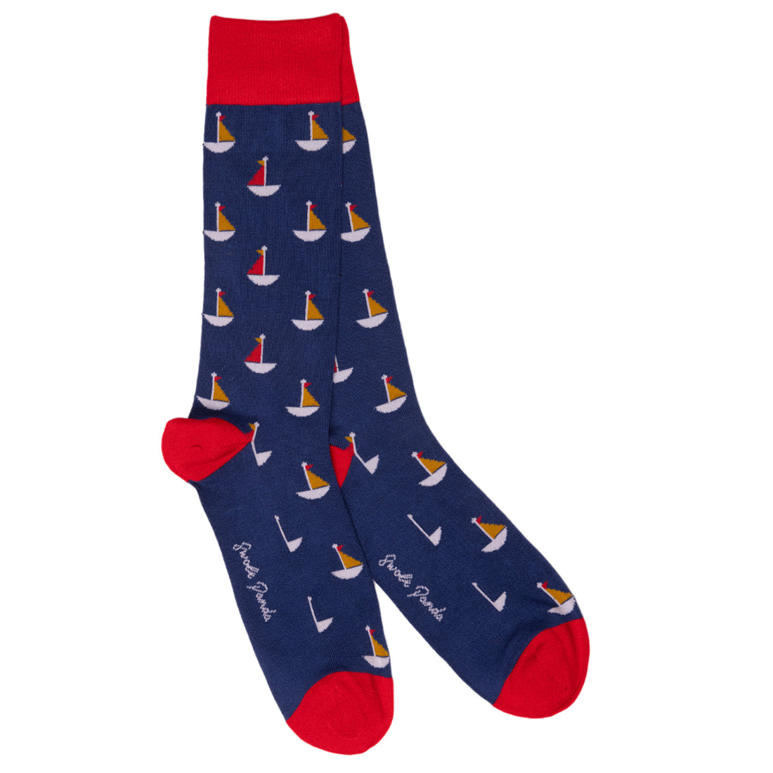 Swole Panda Sailing Boat Bamboo Socks product view
