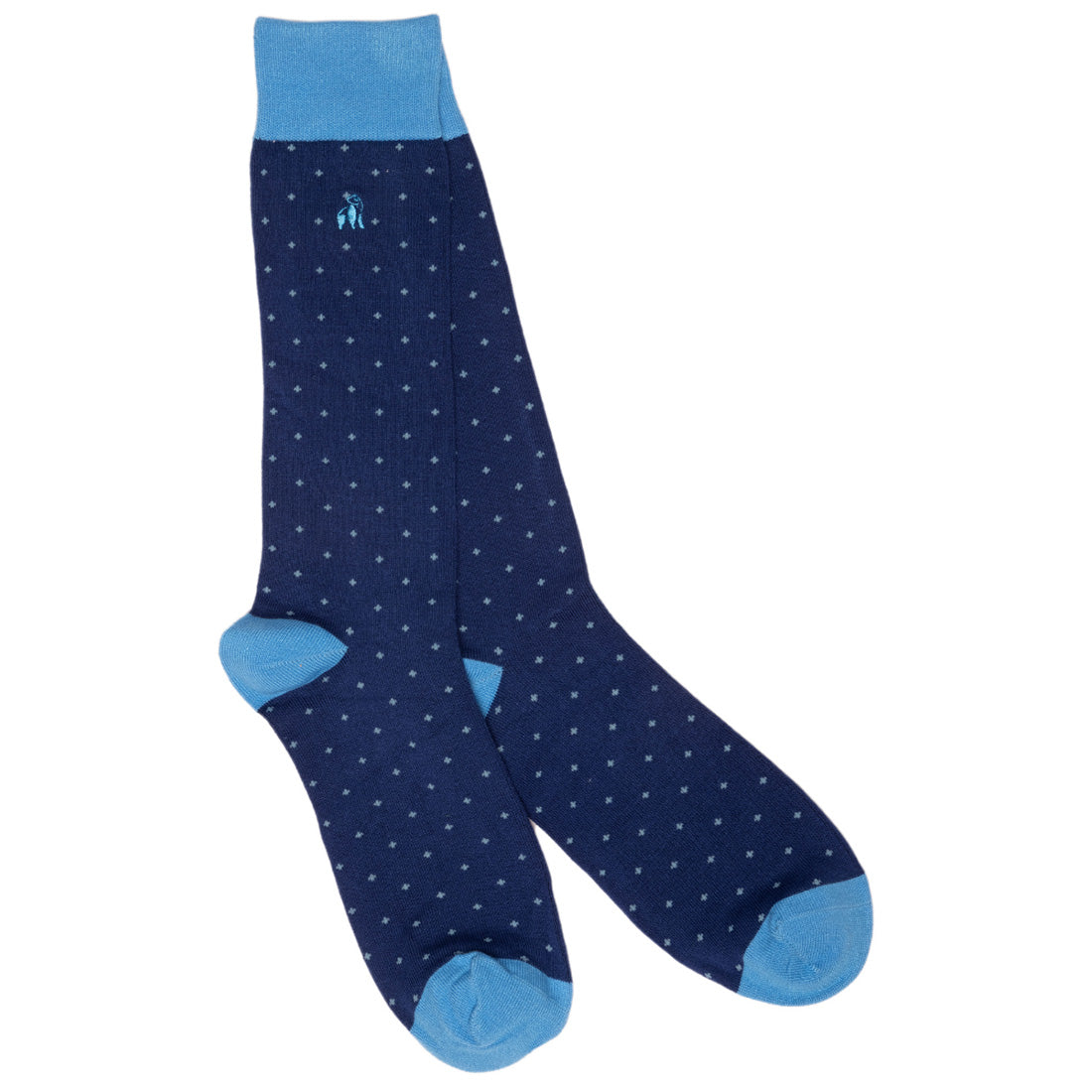 Swole Panda Spotted Sky Blue Bamboo Socks product view