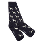 Swole Panda Stag Bamboo Navy Socks Navy front view