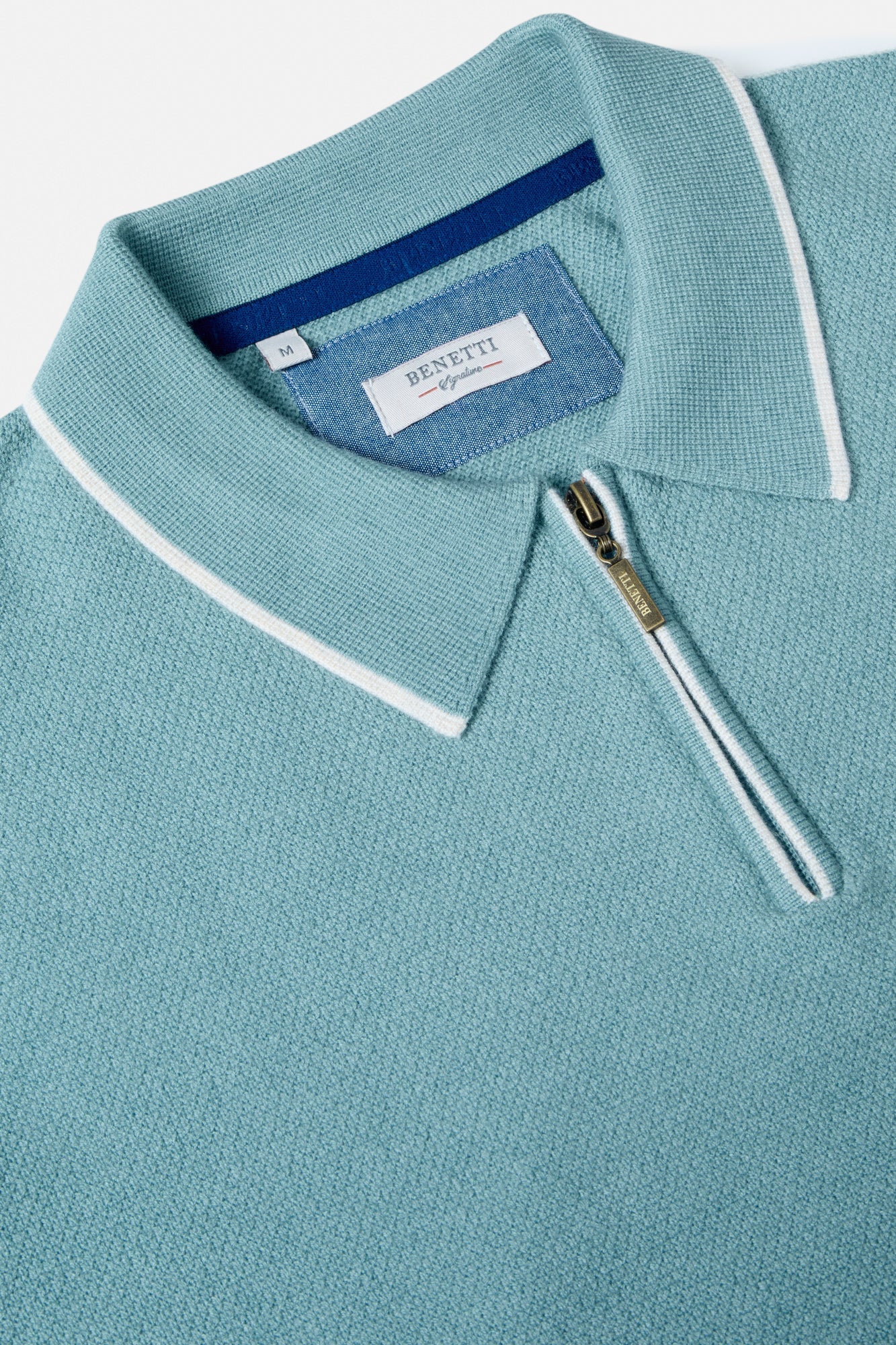 BENETTI Jeremy Teal Polo Shirt teal model front view