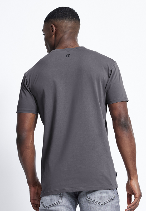 Men's Core Muscle Fit T-Shirt - Frost Grey-Model Back View