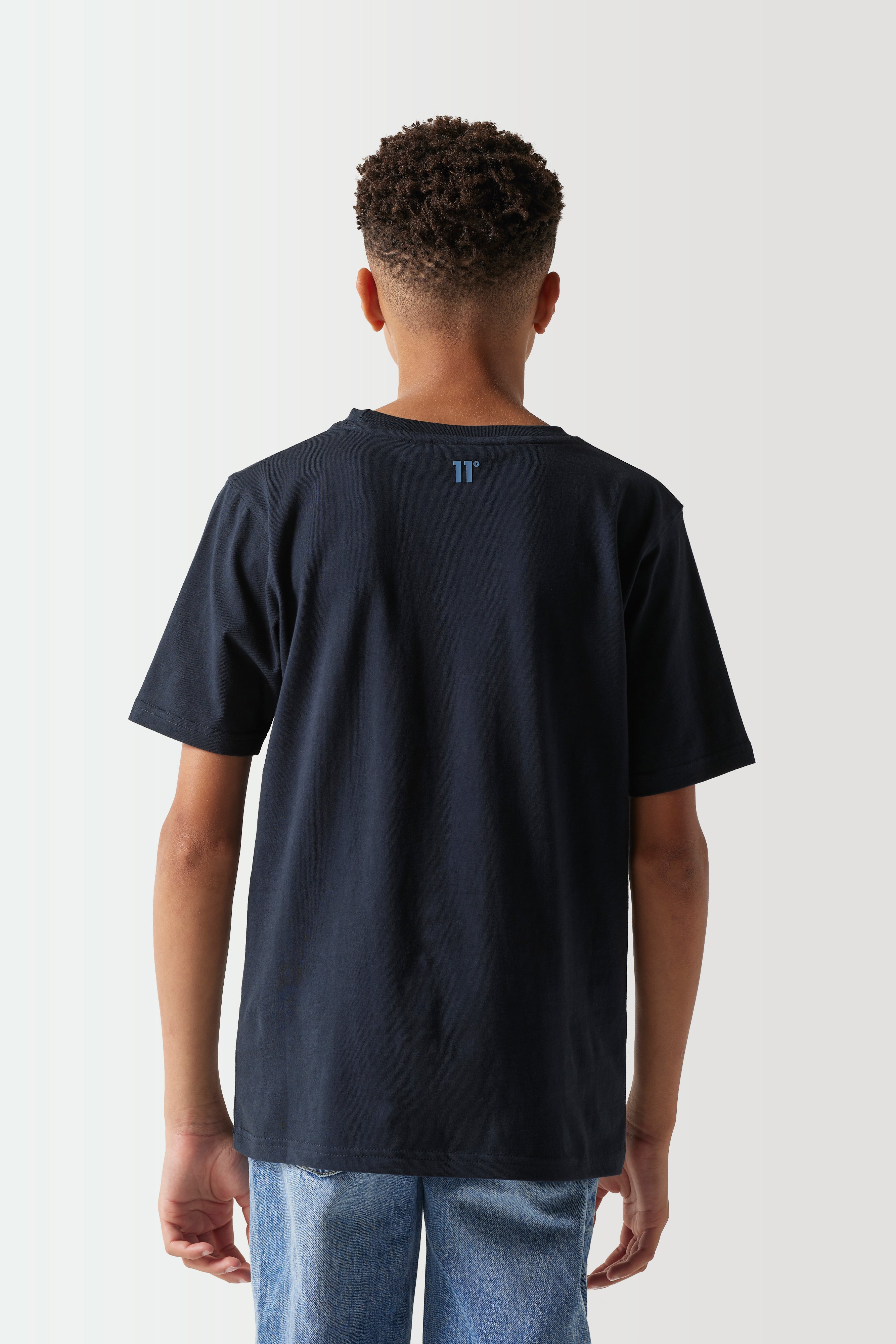 Junior Colour Block T-Shirt - Navy / Elemental Blue-Back view