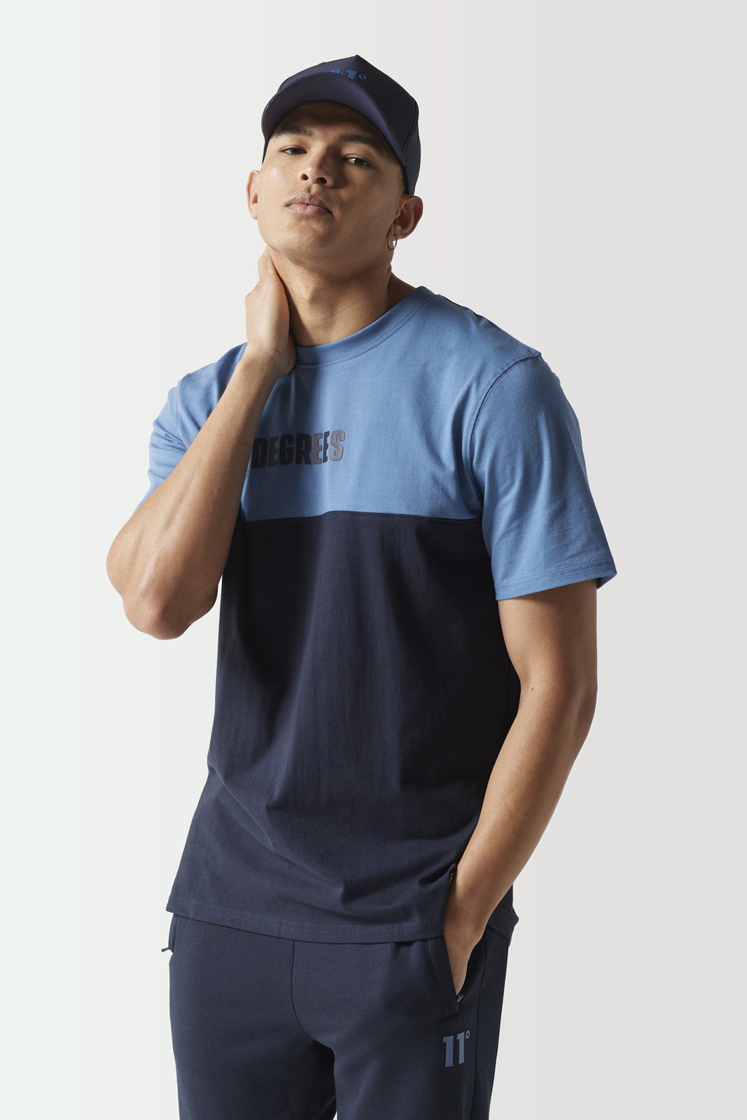 Colour Block T-Shirt - Navy / Elemental Blue