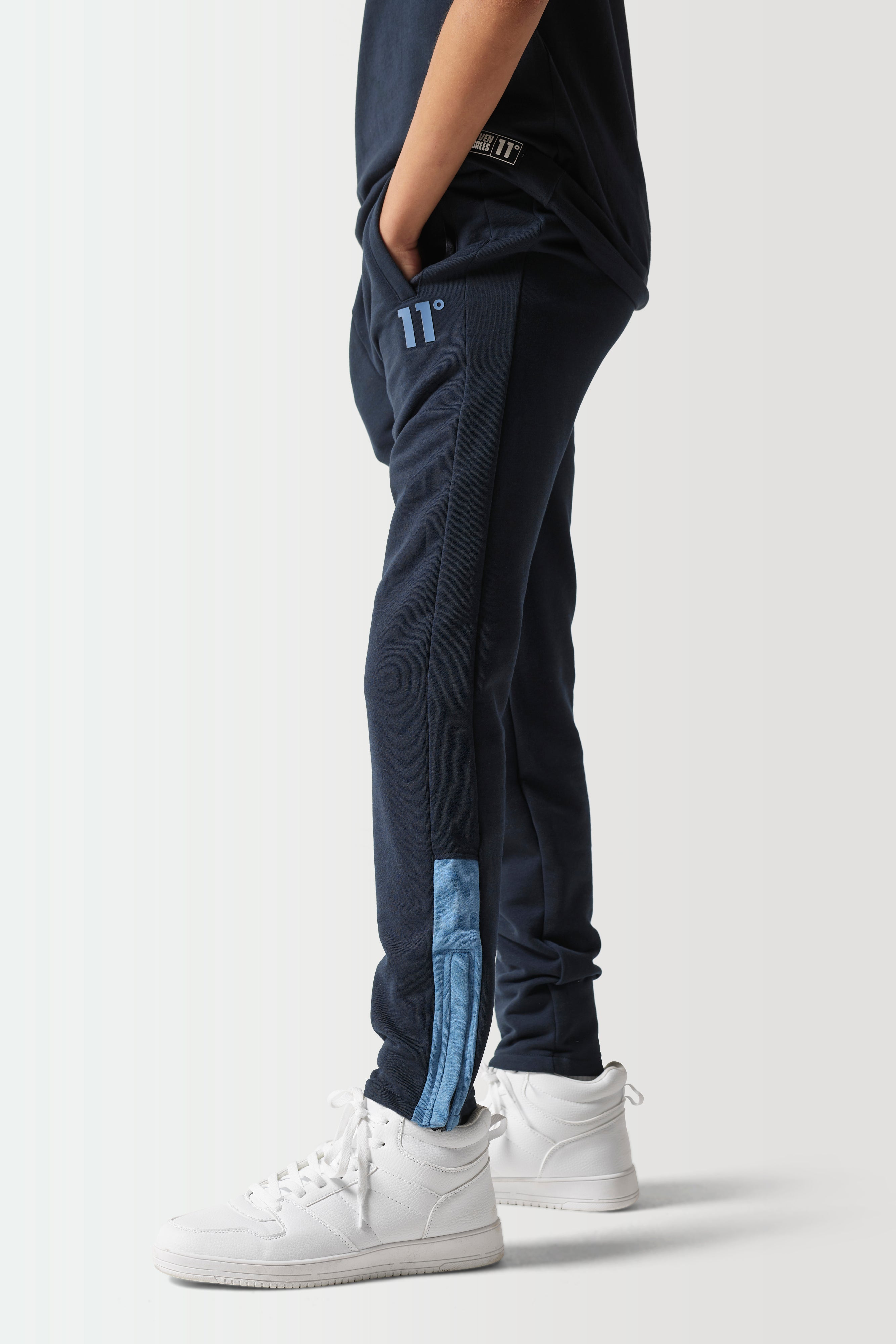 Junior Colour Block Joggers - Navy / Elemental Blue