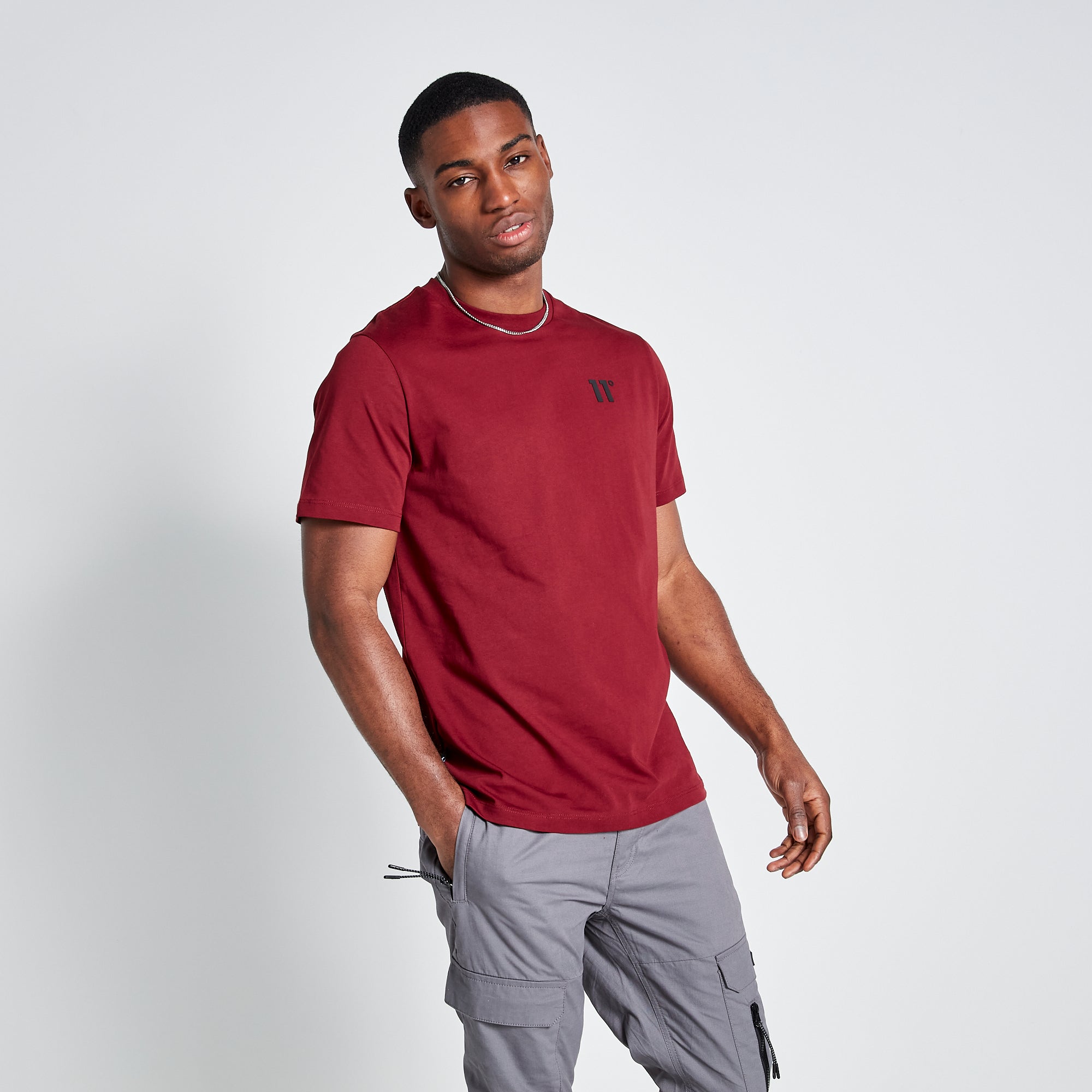 Men's Core T-Shirt - Pomegranate-Side/Front View