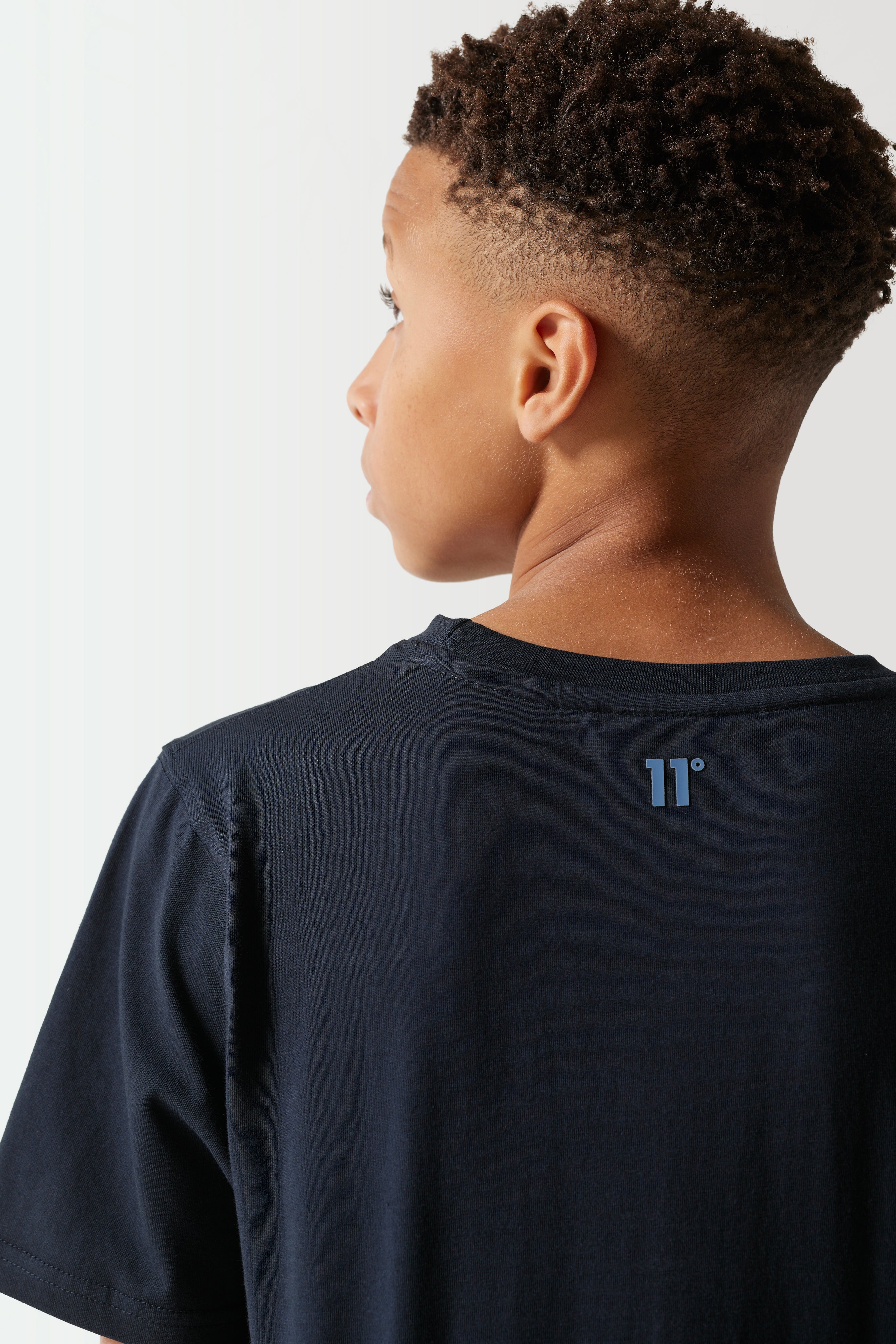 Junior Colour Block T-Shirt - Navy / Elemental Blue-Back logo view