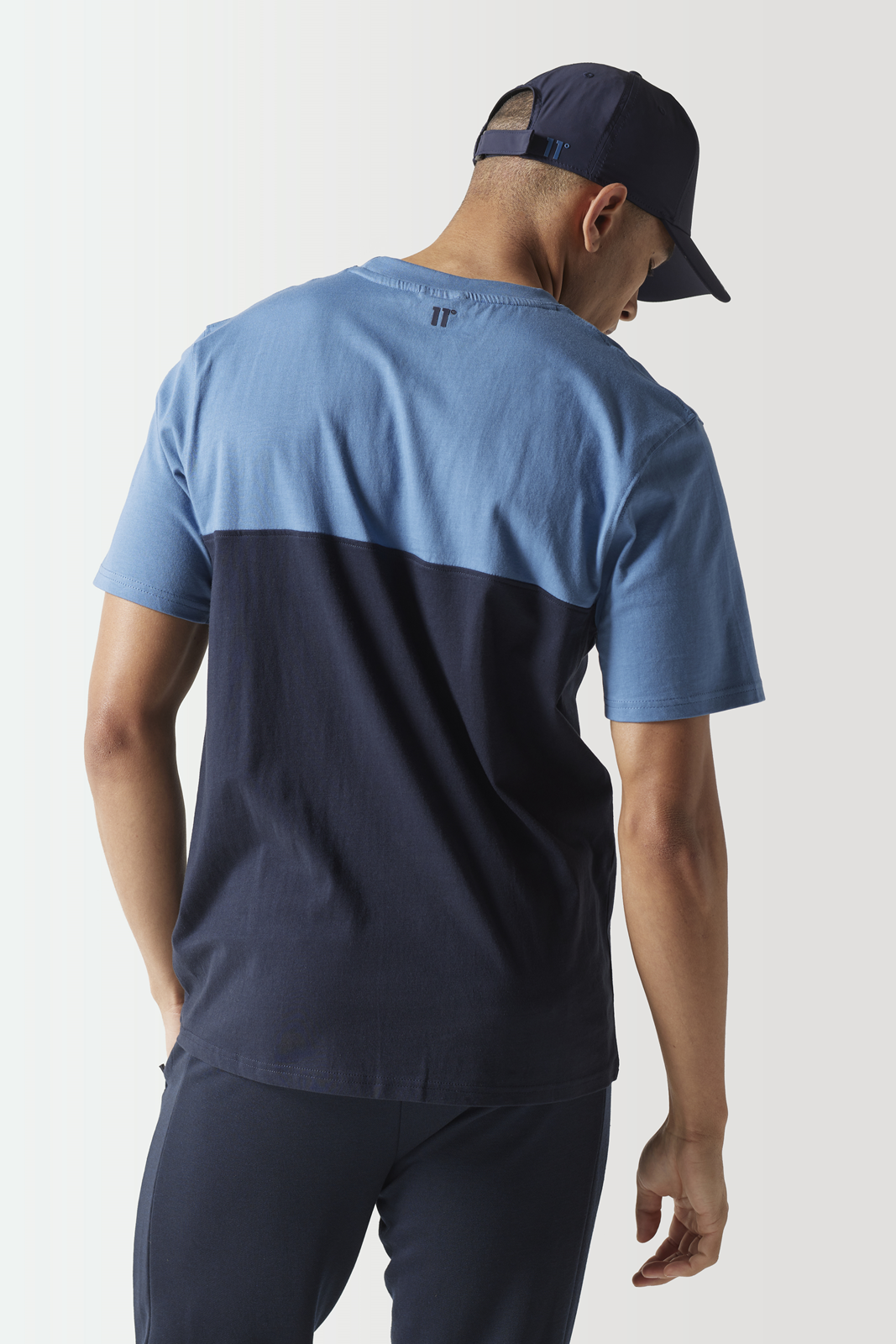 Colour Block T-Shirt - Navy / Elemental Blue-Back view