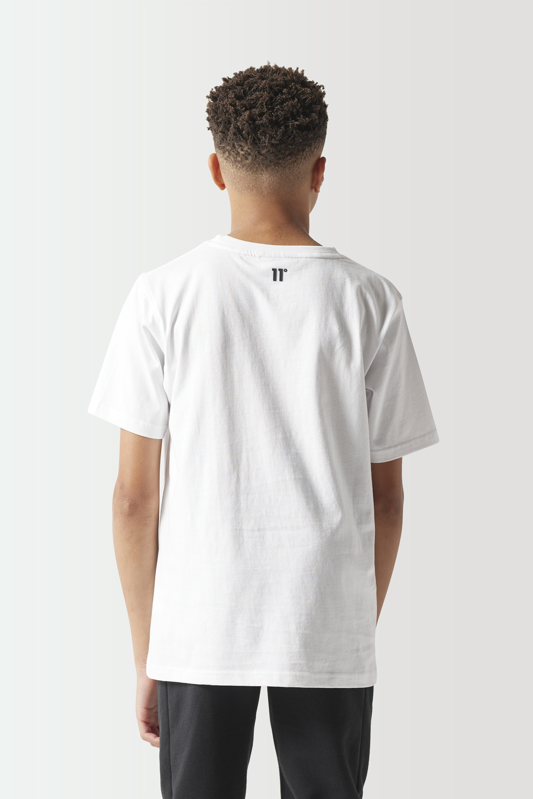 Junior Colour Block T-Shirt - White / Black-Back view