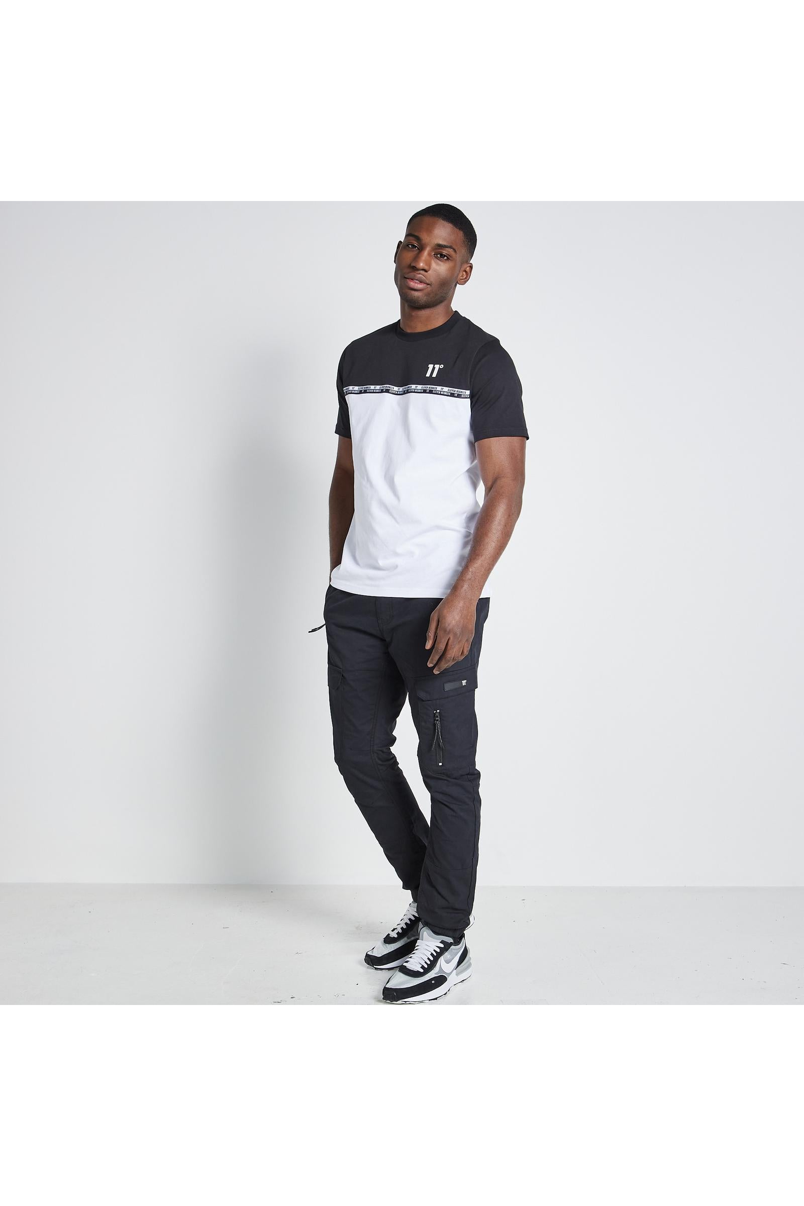 Double Taped T-Shirt - Black / White-Full model view