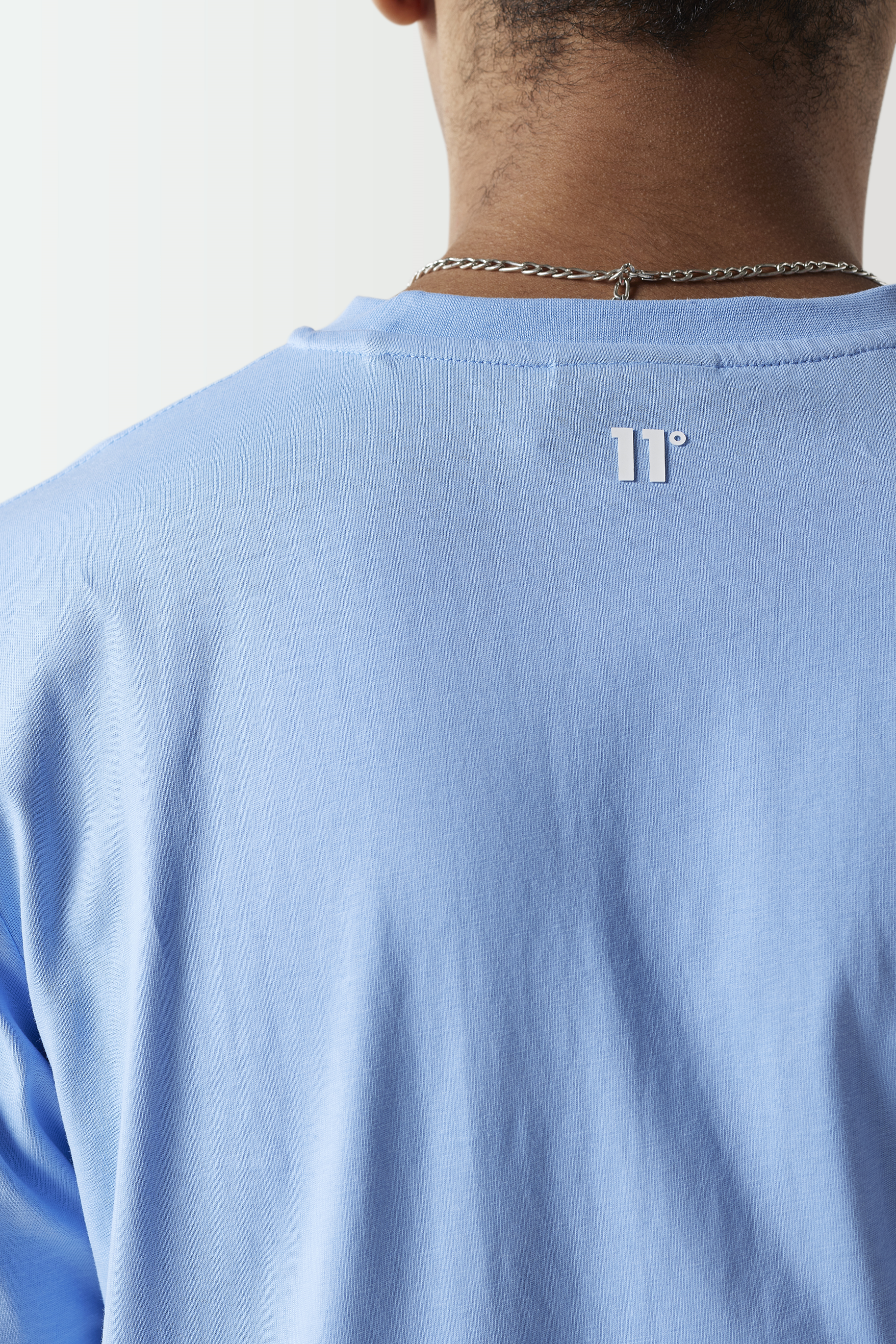 Core T-Shirt - Vista Blue-Back neck logo view