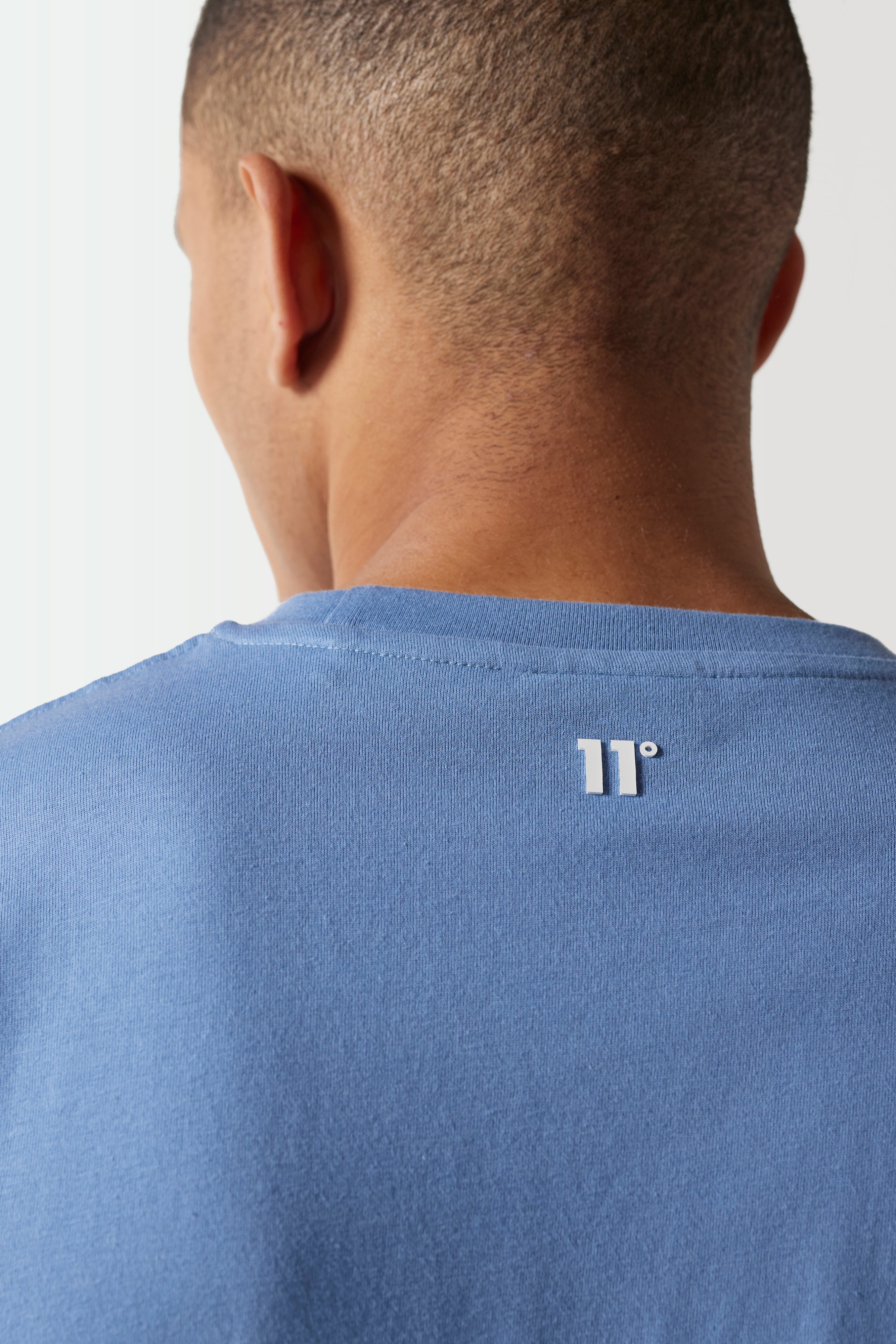 Core T-Shirt - Elemental Blue-ack neck logo view