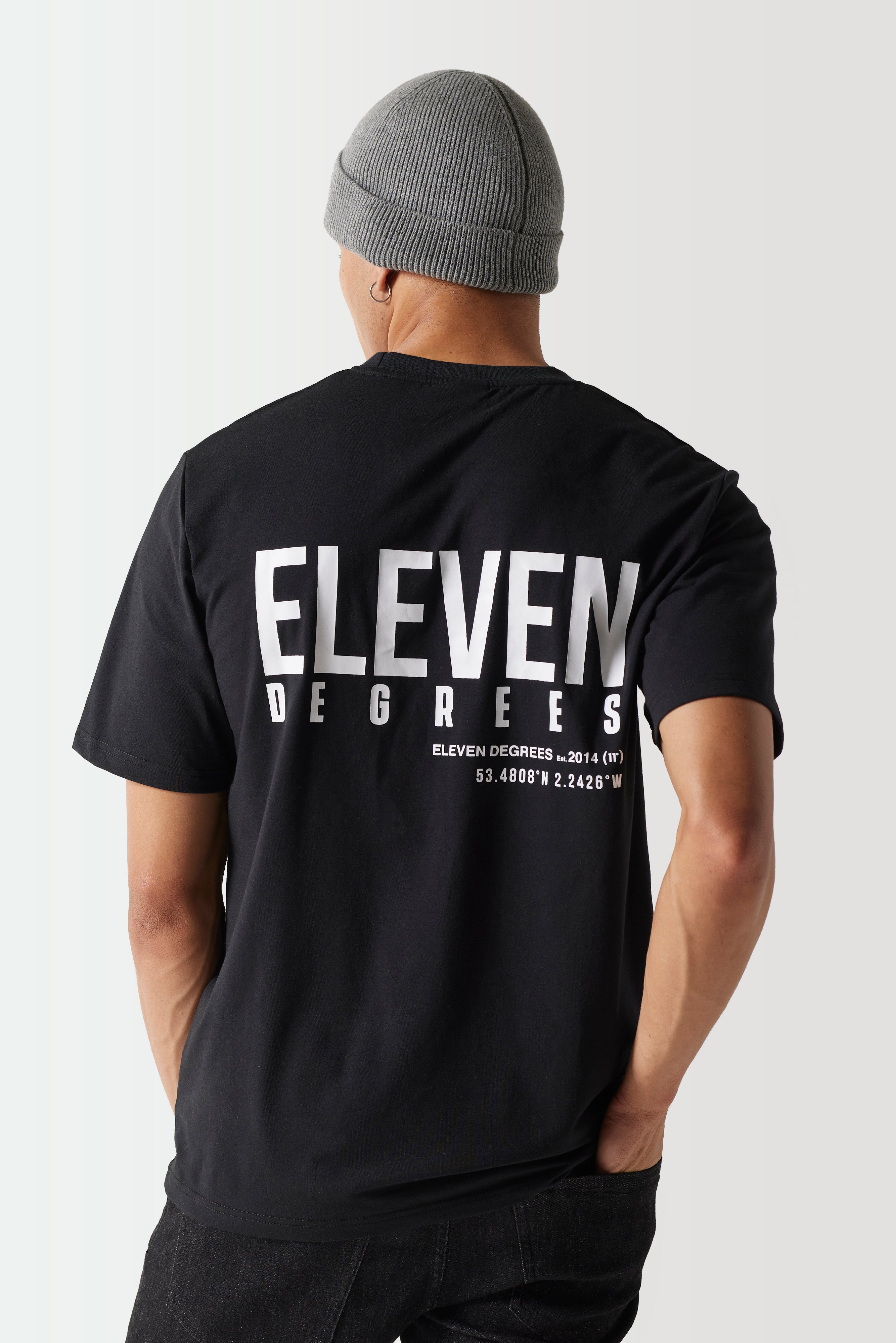 Premium Printed T-Shirt - Black-Back logo