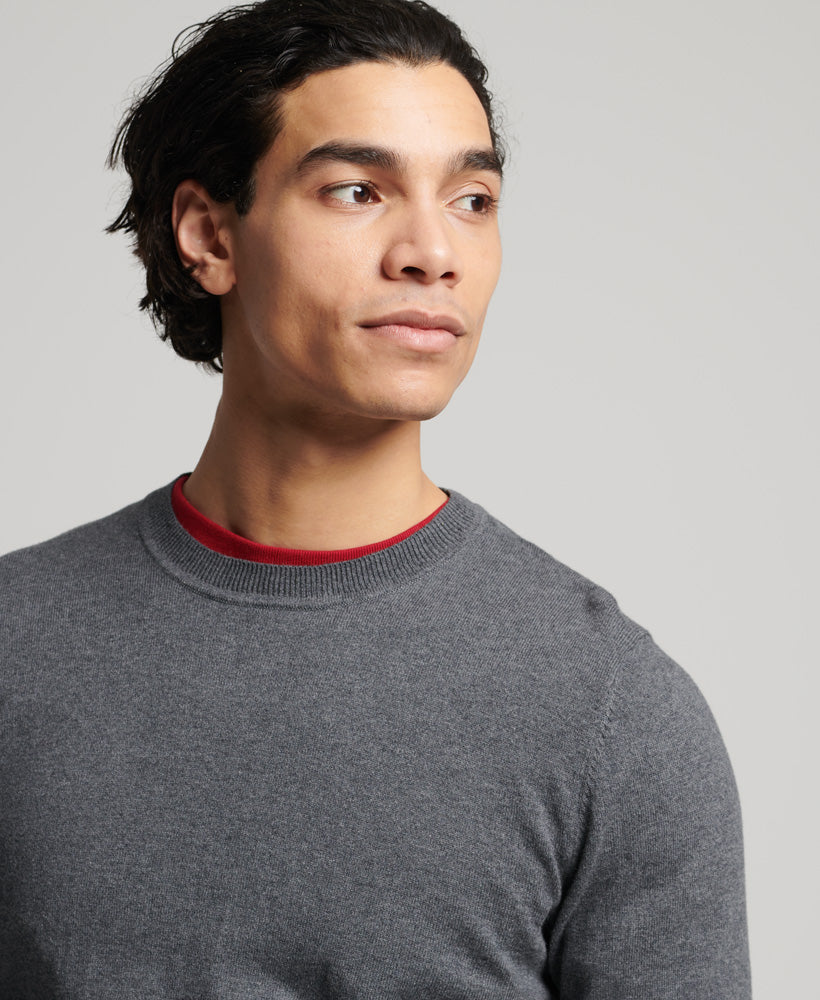 SUPERDRY Vintage Emb Cotton Cash Crew-Gull Grey Marl Gull Grey Marl detail view