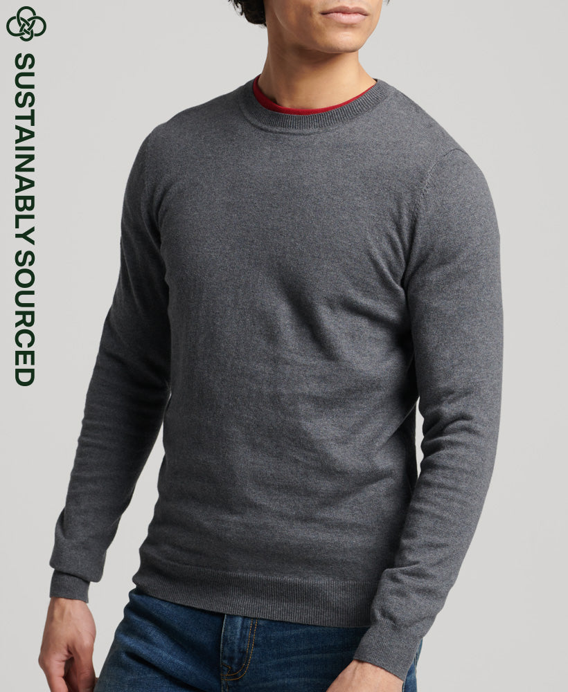 SUPERDRY Vintage Emb Cotton Cash Crew-Gull Grey Marl Gull Grey Marl front view