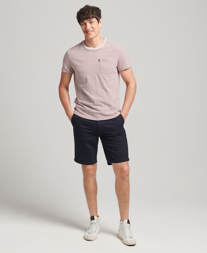 SUPERDRY Vintage Officer Chino Short Eclipse Navy Eclipse Navy model front view