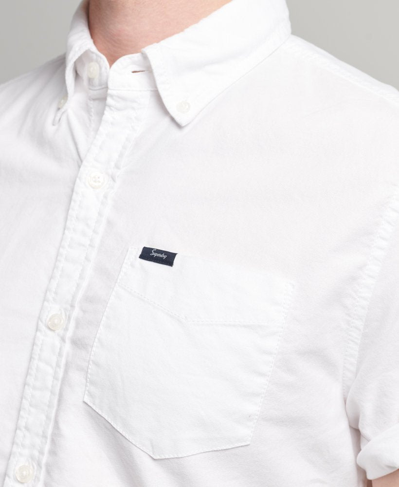 Men's Vintage Oxford Short Sleeve Shirt-Optic-Chest Pocket View