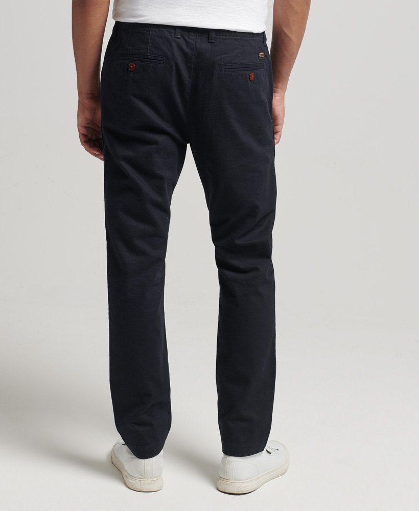 Officers Slim Navy Chino Trousers-Back view