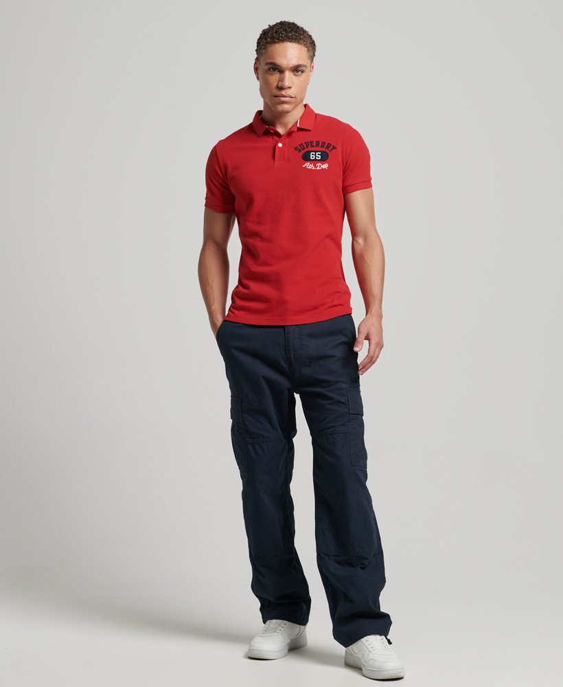 Applique Classic Fit Polo-Barndoor Red-Full model view