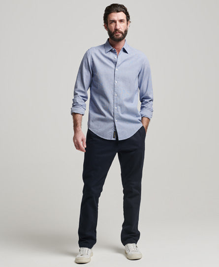 Studios Micro Textured Shirt Circle Cross Blue by Superdry