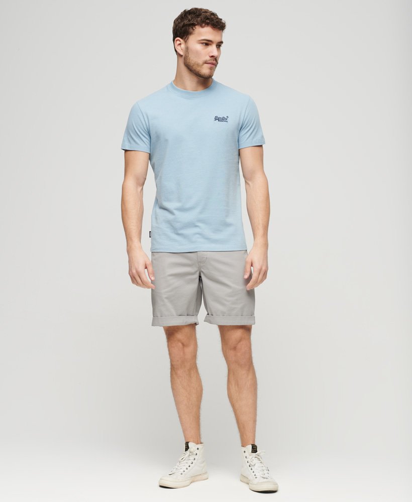 Stretch Chino Dove Grey Shorts-Full model view