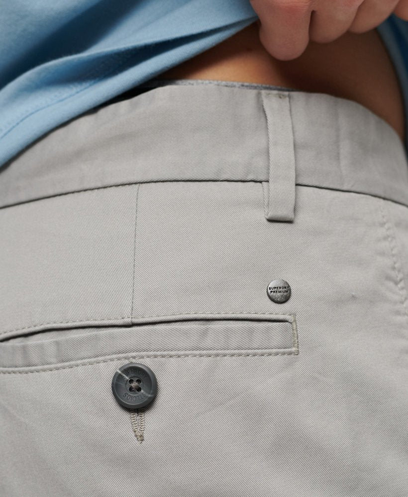Stretch Chino Dove Grey Shorts-Back pocket view