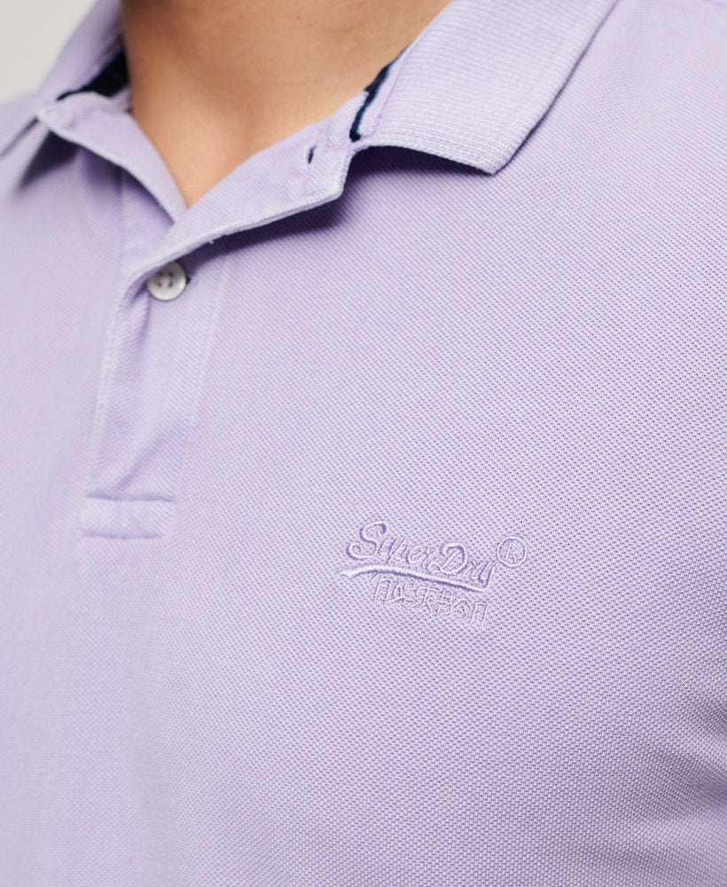 Men's Vintage Destroy Polo-Light Lavender Purple-Chest Logo