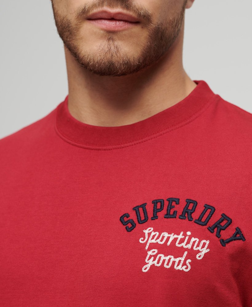Men's Emb Superstate Ath Logo Tee-Chilli Pepper Red-Chest Logo View