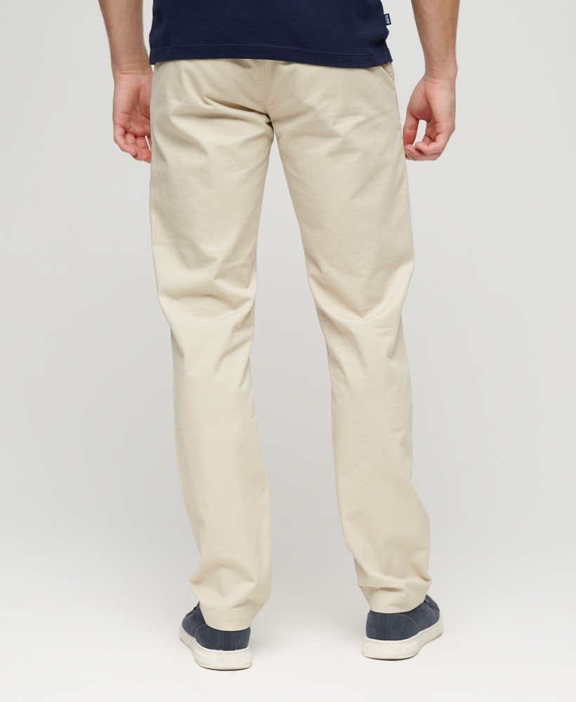 Men's Slim Tapered Stretch Chino-Pelican Beige-Model Back View