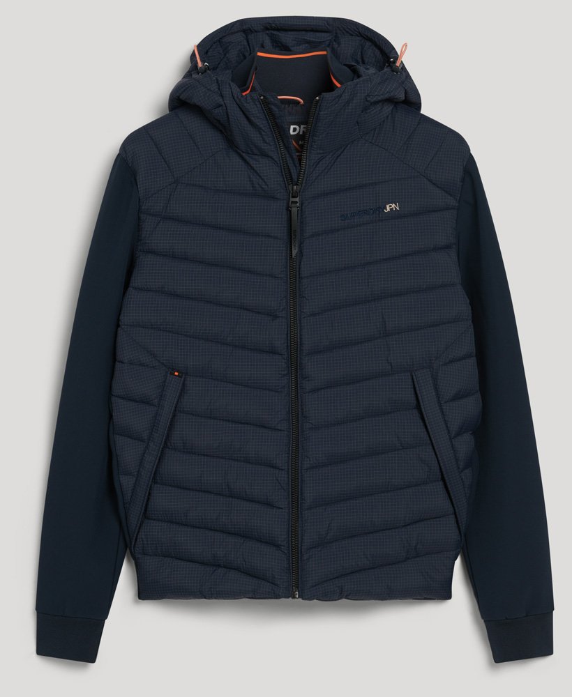 Men's Hooded Storm Hybrid Padded Jacket-Eclipse Navy-Front View