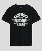 SUPERDRY Reworked Classics Graphic Tee-Nero Black Marl Nero Black Marl front view