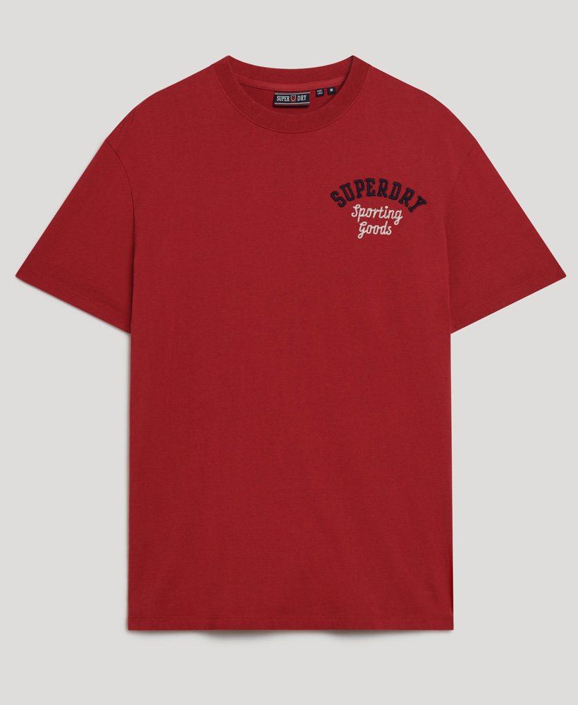 Men's Emb Superstate Ath Logo Tee-Chilli Pepper Red-Front View