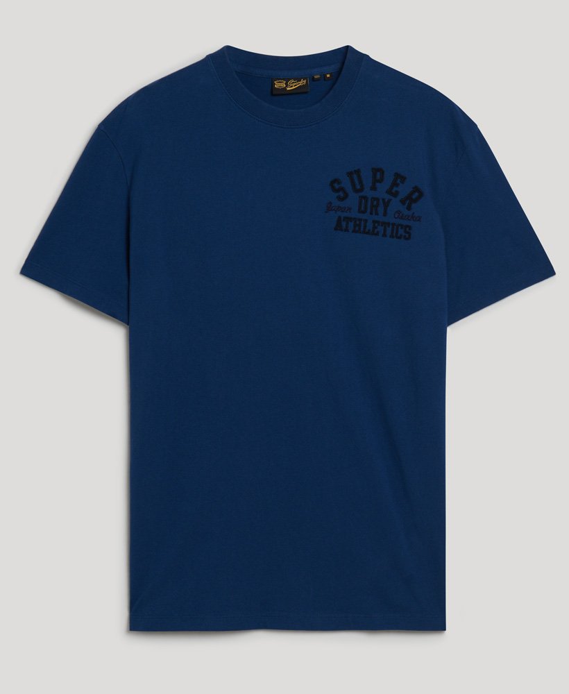 Men's Emb Superstate Ath Logo Tee-Pilot Mid Blue-Front View