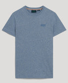 SUPERDRY Essential Logo Emb Tee-Bay Blue Marl Bay Blue Marl back view