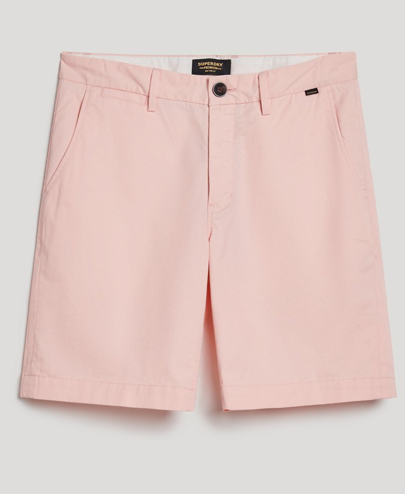 Men's Stretch Chino Short-Pink Sunset-Ghost Front View