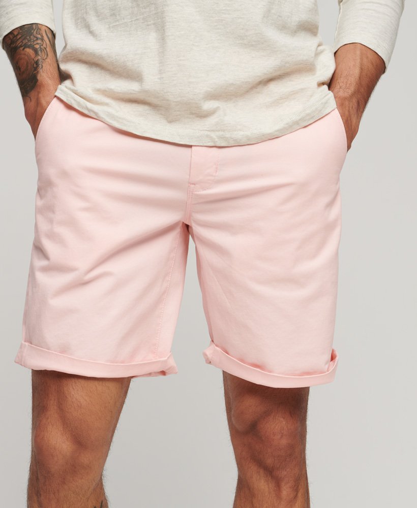 Men's Stretch Chino Short-Pink Sunset-Model Front View