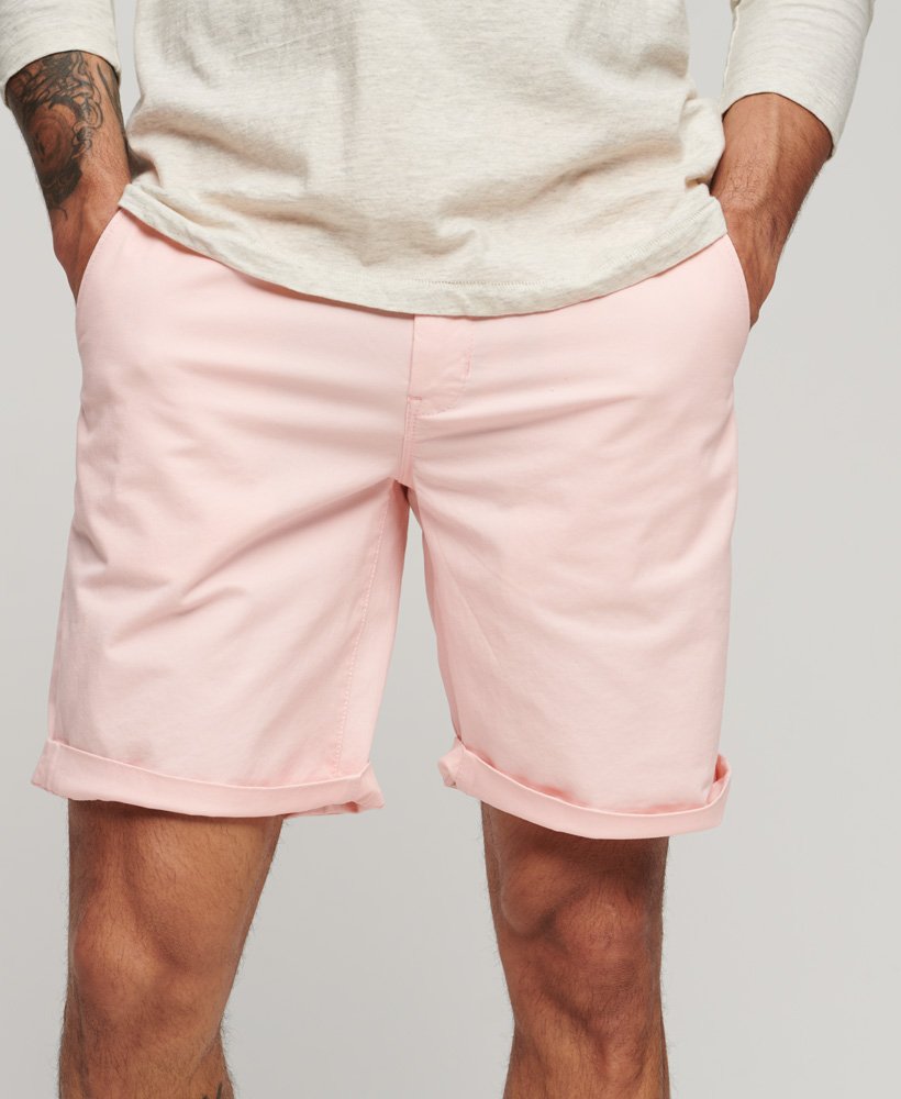 SUPERDRY Stretch Chino Short-Pink Sunset Pink Sunset front view